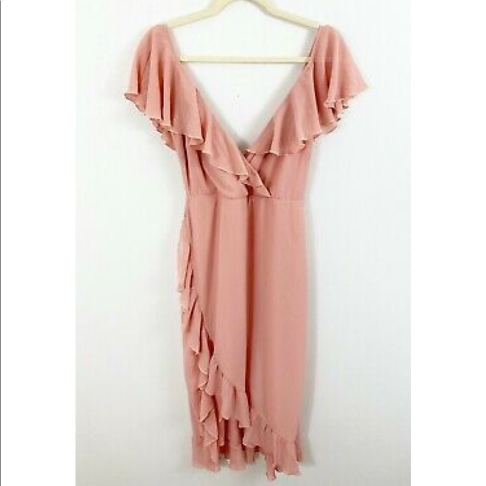 Show Me Your Mumu Pink Ruffle Granada Dress Size Medium - Picture 4 of 11